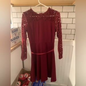 Maroon knee length dress